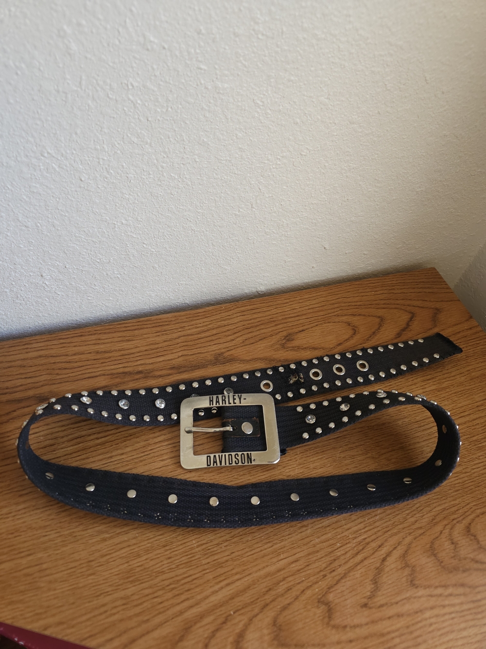 Harley Davidson medium canvas belt *Flawed Missing Eyelet* Adult Womens